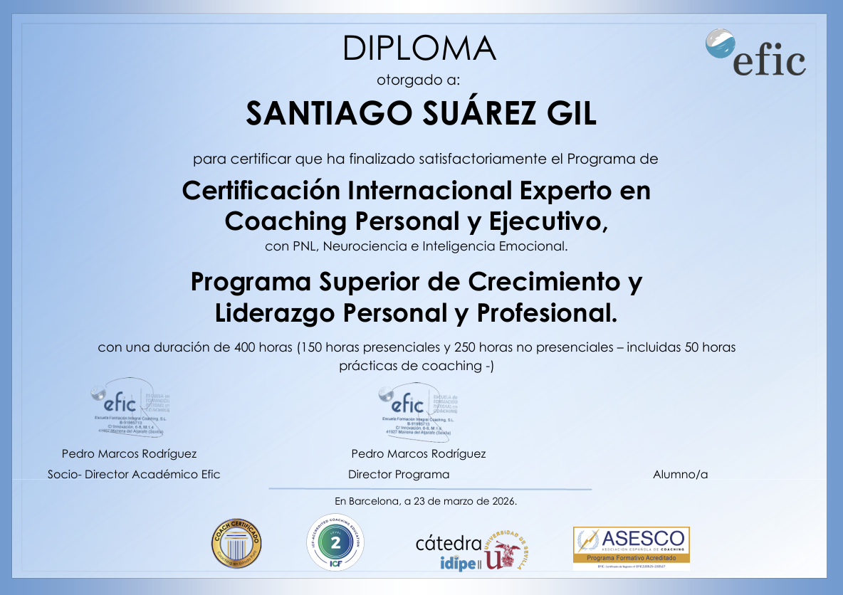 Certificado de coaching personal
