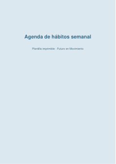 Agenda de hábitos semanal